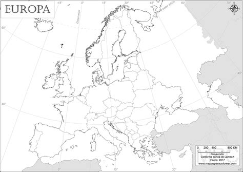 Mapas de Europa para colorear