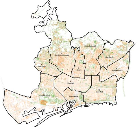 Mapas de la divisin territorial de Barcelona por distritos ...
