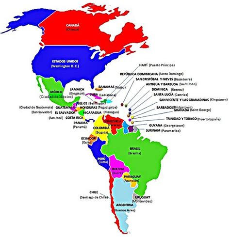 Mapas de los cinco continentes  países y capitales ...