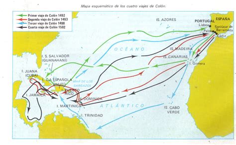 Mapas de los Cuatro Viajes de Colón   Imagui