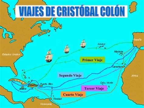 Mapas de los cuatro viajes de Cristobal Colon | Historia ...