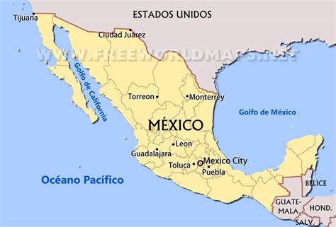 Mapas de México   Freeworldmaps.net