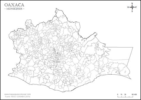 Mapas de Oaxaca para colorear