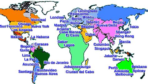 Mapas De Zonas Horarias Del Mundo
