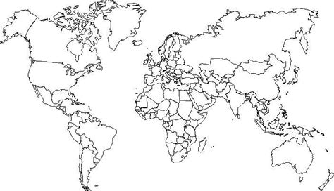 MAPAS: mapa mundi mudo político para trabalhos