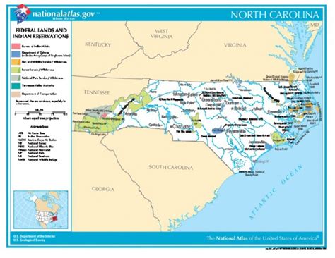 Mapas politico de Carolina del Norte