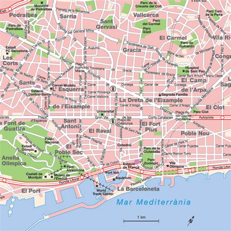Mappa Barcellona Cartina di Barcellona