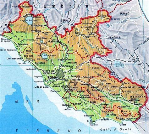 Mappa del Lazio   Cartina del Lazio