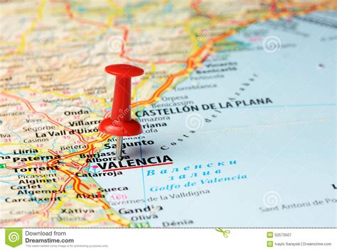 Mappa di Valencia, Spagna immagine stock. Immagine di ...