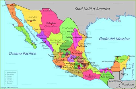 Mappa Messico   AnnaMappa.com