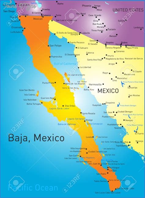 Maps of Baja California Mexico   ToursMaps.com