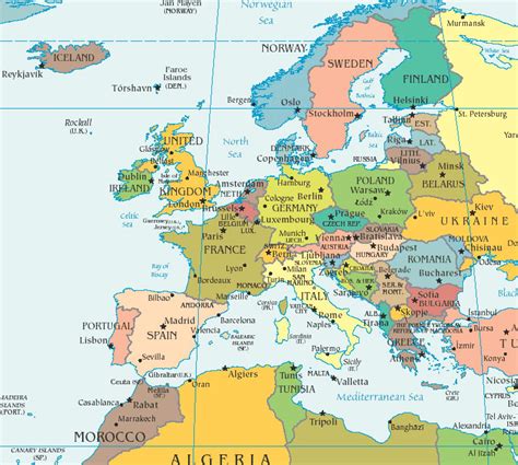 Maps of Europe Countries