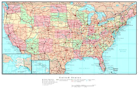Maps Update #33162120: Usa Travel Map With States – road ...