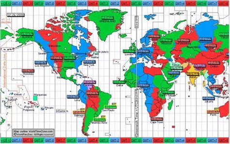 Maps: World Map With Time Zones