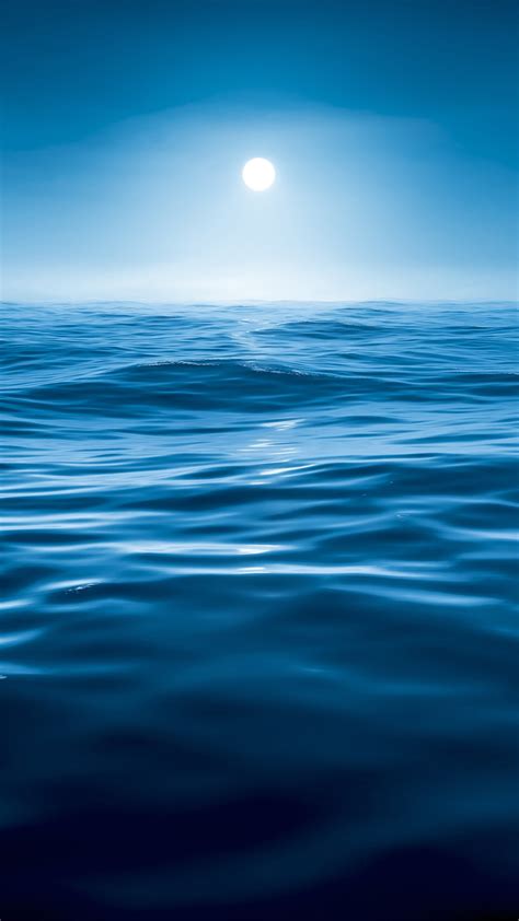 Mar, agua, noche, azul, luna iPhone X,8,7,6,5,4,3GS Fondos ...