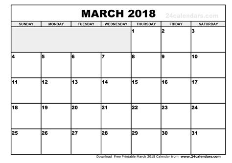 March 2018 Calendar Word | calendar monthly printable