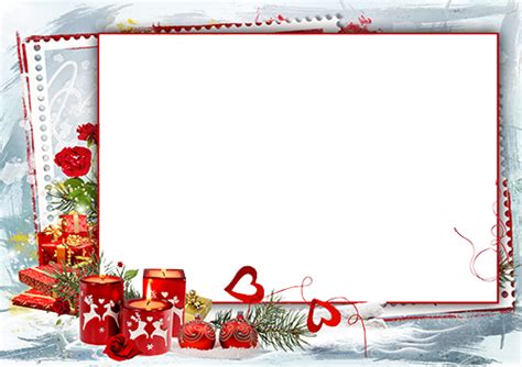 Marcos de fotos. Christmas frame with hearts and candles