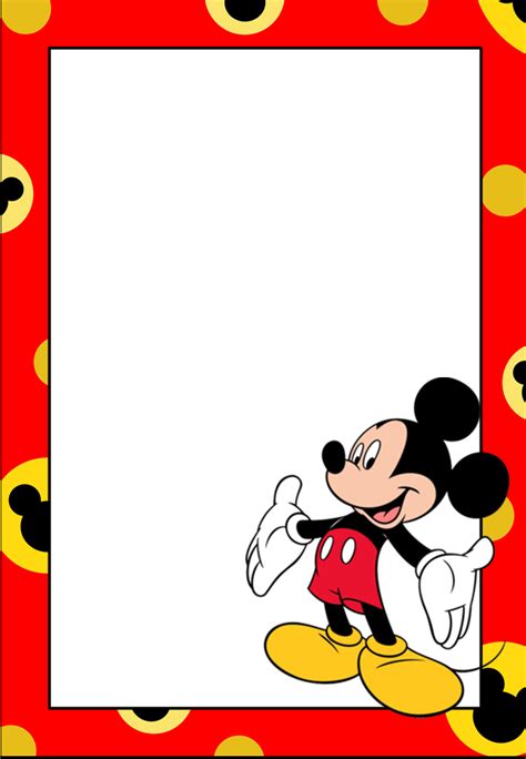 Marcos, Invitaciones, Tarjetas o Etiquetas de Mickey Mouse ...