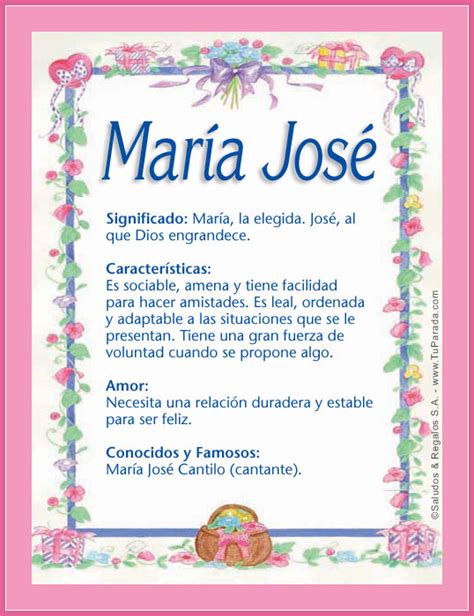 María José, significado del nombre María José, nombres