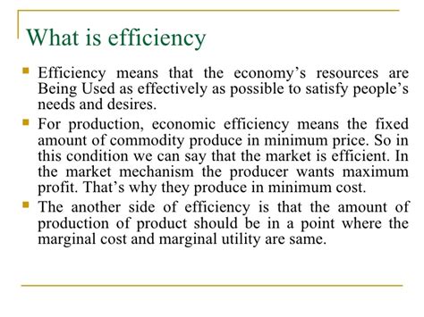 Market and economic efficiency