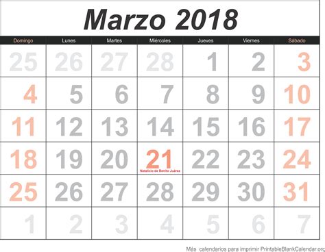 Marzo 2018 Calendarios para Imprimir   Calendarios Para ...
