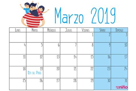Marzo   Calendario escolar 2018 2019 para imprimir ...