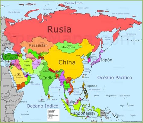 Más de 25 ideas increíbles sobre Mapa asia politico en ...