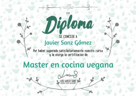 Master Cocina Vegana Online | Luis Garcia Vegan Food