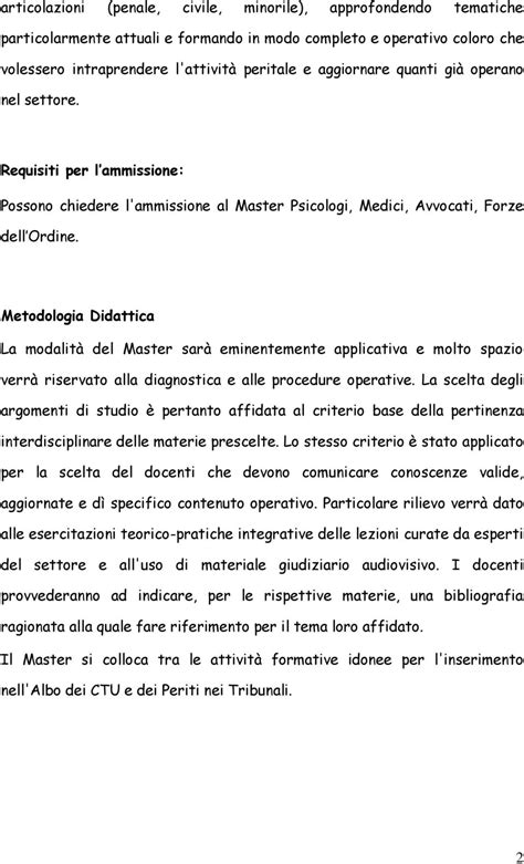 MASTER IN PSICOLOGIA GIURIDICA E PSICOPATOLOGIA FORENSE   PDF