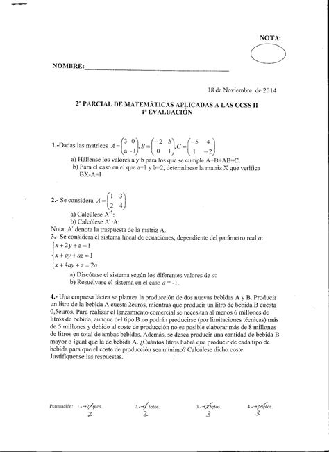 MATEMÁTICAS 2º BACHILLERATO CCSS | Matemáticas Cossio