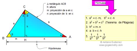 Matematicas, Formulas del triangulo rectangulo ...