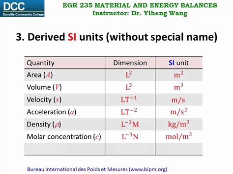 Material and Energy Balances Lecture 03: Systems of units ...
