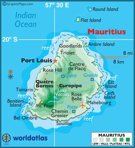 Mauritius Large Color Map