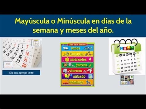 Mayúscula o Minúscula en meses del año y días de la semana ...