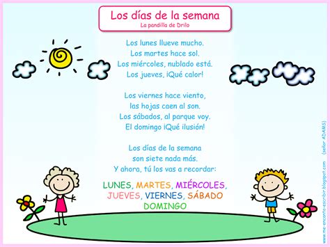 Me encanta escribir en español: Canción: Los días de la ...