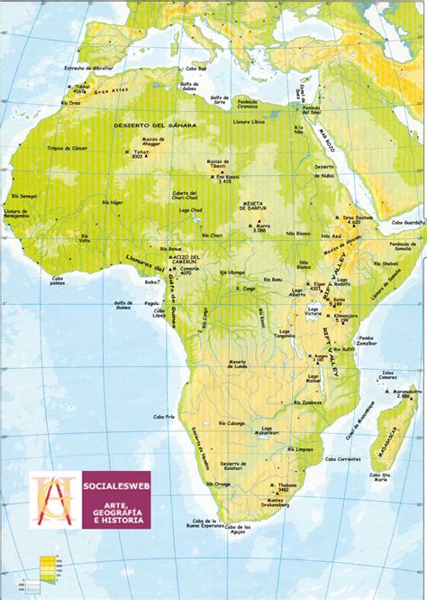 Me gustan las Sociales: ÁFRICA. Mapa físico.