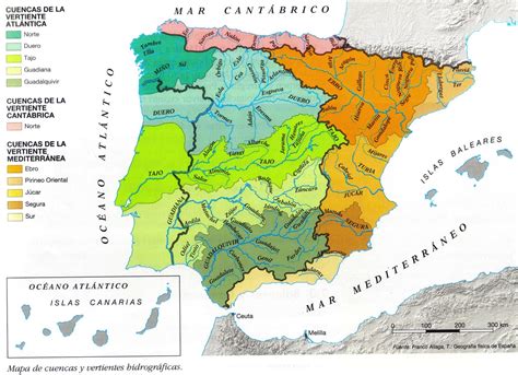 Me gustan las Sociales: España. Mapa físico II. Ríos y costas.