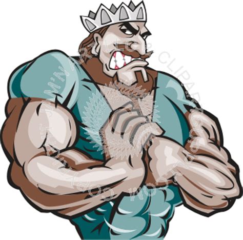 Mean king with fist in hand