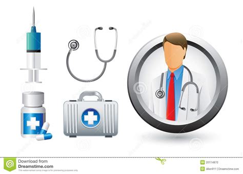 Medical Doctor, Tools, And Icons Stock Photo   Image: 20114870