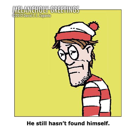 Melancholy Greetings Funny Waldo greeting card blank