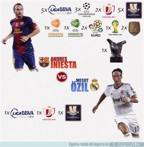 [ MEMEDEPORTES ] Comparación de títulos: Iniesta y Özil