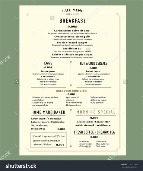 Menu Design For Breakfast Restaurant Cafe Graphic Design ...