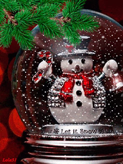 Merry Christmas snow ball ANIMATED GIF   SpeakGif