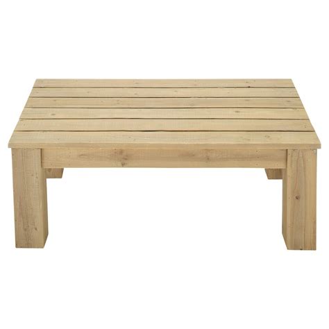 Mesa baja de jardín de madera L. 100 cm Bréhat | Maisons ...