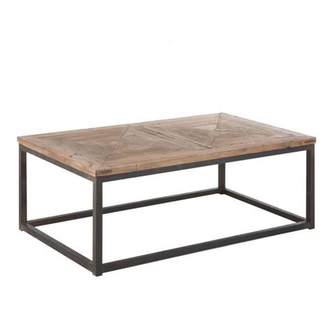 Mesa baja estilo industrial 120x70cm madera y hierro   Erizho