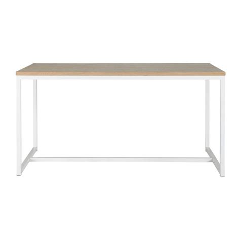 Mesa de comedor de madera y metal blanca An. 150 cm Igloo ...