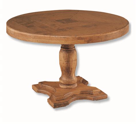 Mesa de comedor rústica redonda de 120 cm en madera maciza