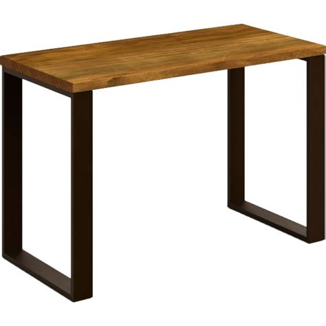 Mesa escritorio de madera maciza natural y patas de acero ...
