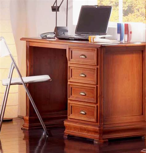 Mesa escritorio estilo clásico en madera maciza de pino