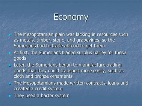 Mesopotamia s Economy
